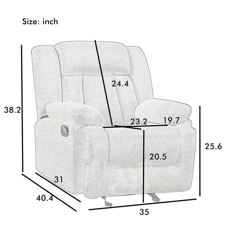 Aukfa Recliner Chair Fabric Adjustable Single Recliner Chair with