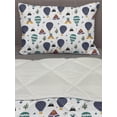 thumbnail image 3 of Travel Comforter & Sham Bedding Set, Doodle Layout of Hot Air Balloons Tribal, 3 pcs Duvet Set Microfiber Filling Quilt, 5 Sizes, White Multicolor, by Ambesonne, 3 of 4