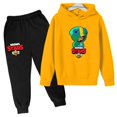 thumbnail image 3 of Conjunto de 2 piezas con capucha y pantalones para niños y niñas, chándal con estampado de juego de moda para primavera y otoño, de 3 a 13 años, trajes clásicos de anime, 3 of 5