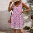 thumbnail image 3 of Odbmxy Women Sun Dresses V-Neck Sleeveless Mini Dresses for Women Plus Size Vintage Summer Vacation Tank with Pockets Dress, 3 of 5