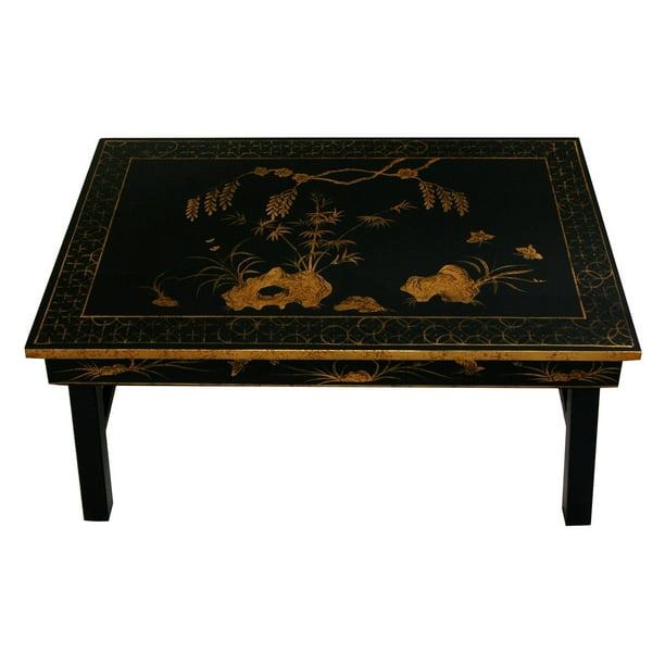 Oriental Furniture Tea Table With, Asian Folding Tea Table