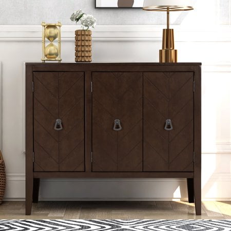 Wooden Accent Storage Cabinet,Console Table with Adjustable Shelf and 3 ...
