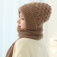 thumbnail image 5 of harmtty Ladies Winter Hat Women Warm Hat Women's Winter Hat Knitted Thick Solid Color Double layered Windproof Warm Soft Ear Elastic Anti slip Khaki, 5 of 8