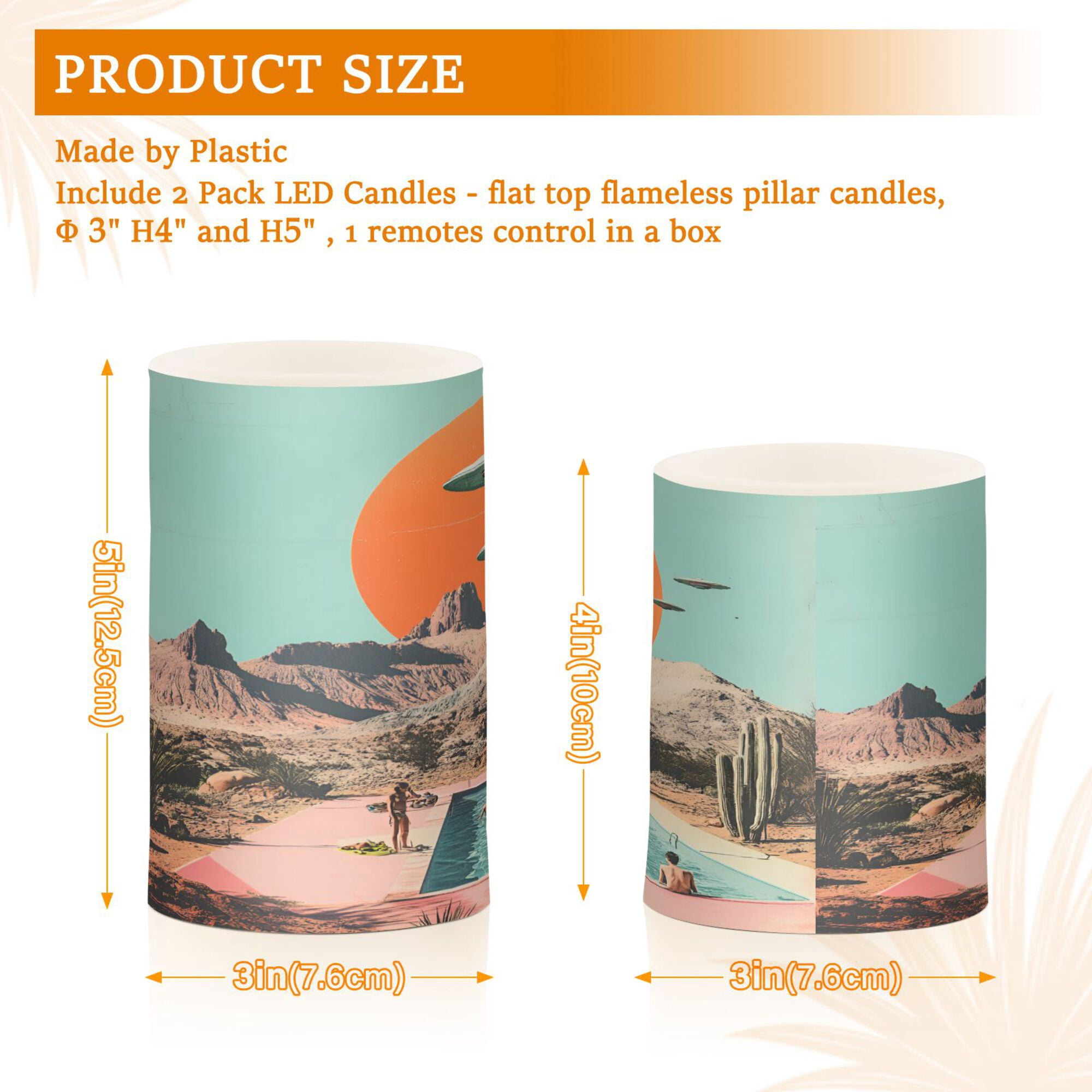 Yayeee Flameless Candles with Remote Flickering Battery Operated Multi Color Changing, Retro UFO