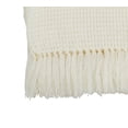 thumbnail image 2 of Fennco Styles Classic Waffle Weave Tassel Trim Throw - 50"x60" (Ivory), 2 of 2
