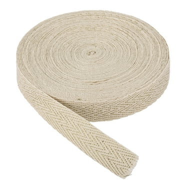 Cotton Twill Tape 5/8" 10 Yards Cotton Ribbon Bias Binding Tape Herringbone Webbing Trim for Sewing Light Apricot