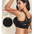 thumbnail image 3 of Exerin Women's Front Closure Non Padded Underwire Plus Size Posture Back Support Bra(46C,Black), 3 of 6
