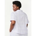 thumbnail image 4 of Joyspun Women's Woven Notch Collar Pajama Top, Sizes S to 3X, 4 of 5