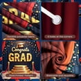 thumbnail image 4 of Gold Lettering Graduation Banner Graduation Cap Design Grad Display Colorful Polka Dots Red Curtain Accent Congrats Backdrop for Graduation Ceremony College Grad Party Graduation Photo Shoot, 4 of 5