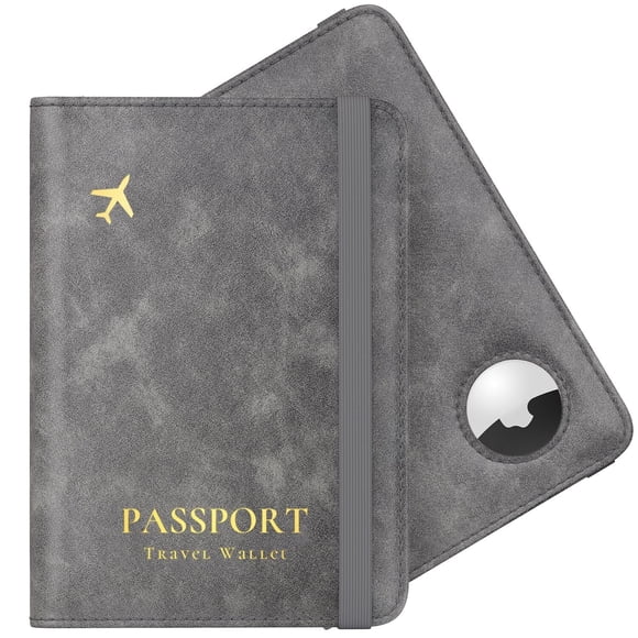 WANGQ Passport Holder with Slot, Slim Leather Passport Holder Case Family for Travel Anti-Lost