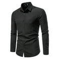 Men's Shirts Button Down Fashion Casual Slim Solid Color Vintage Long