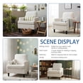 thumbnail image 6 of Modern Accent Chair Cozy Living Room Chairs Mid Century Modern Accent Chairs Reading Chair with Armrests for Living Room, Bedroom and Study（Beige）, 6 of 7