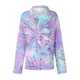 thumbnail image 5 of Lopecy-Sta Women's Christmas Snowflake Print Button-Down Blouse, Long Sleeve Gradient Loose Casual Shirt Top Purple L, 5 of 5
