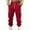Red, variant on Men's Fleece Lined Joggers Heavyweight Baggy Stretch Plus Size Cargo Sweatpants Cinch Bottom Hiking Outdoor Pant