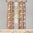 thumbnail image 3 of Ambesonne Floral Curtains, Retro Roses on Pink Backdrop, Pair of 28"x95", Ginger Sea Blue Rose, 3 of 5