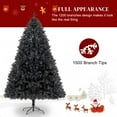 thumbnail image 4 of 7' Black Artificial Unlit Christmas Tree, Premium PVC Holiday Tree with Metal Stand, Easy to Assemble, Perfect for Modern Home, Office, or Halloween Party, 7FT, 4 of 8