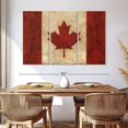 thumbnail image 3 of Elephant Stock Vintage Canadian Flag Wall Art - Horizontal Multi Panel Canvas - Living Room Wall Decor - Flags Multi Panel - Red And Beige Decor By Avery Tillmon - 65" x 42", 3 of 8