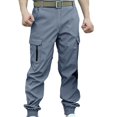 thumbnail image 4 of Birdeem Pants for Men Mens Fashion Solid Multiple Pockets Multi Multifunctional Work Trousers Pants, 4 of 10