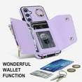thumbnail image 3 of Phone Case for Samsung Galaxy A14/M14 5G Wallet Cover with Screen Protector and Ring Stand Credit Card Holder Slot Crossbody Strap Lanyard Leather Cell A 14 4G 14A 14M G5 Women Girls Purple, 3 of 14