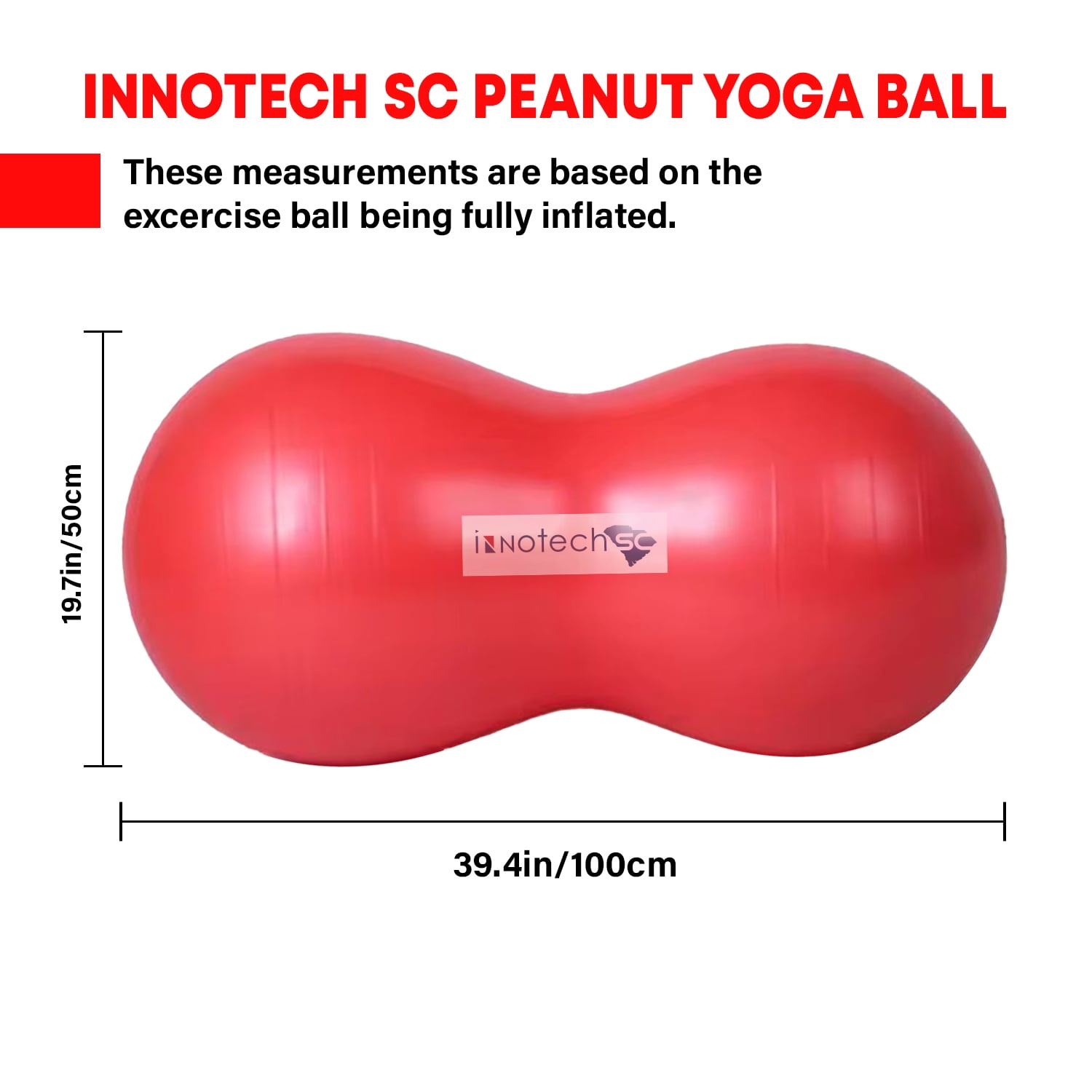 InnotechSC Peanut Ball - Anti Burst Exercise Ball for Labor Birthing, Physical Therapy for Kids, Core Strength, Flexible Seating, Home & Gym Fintness, sensory chair Wiggle Seat (Include Pump)