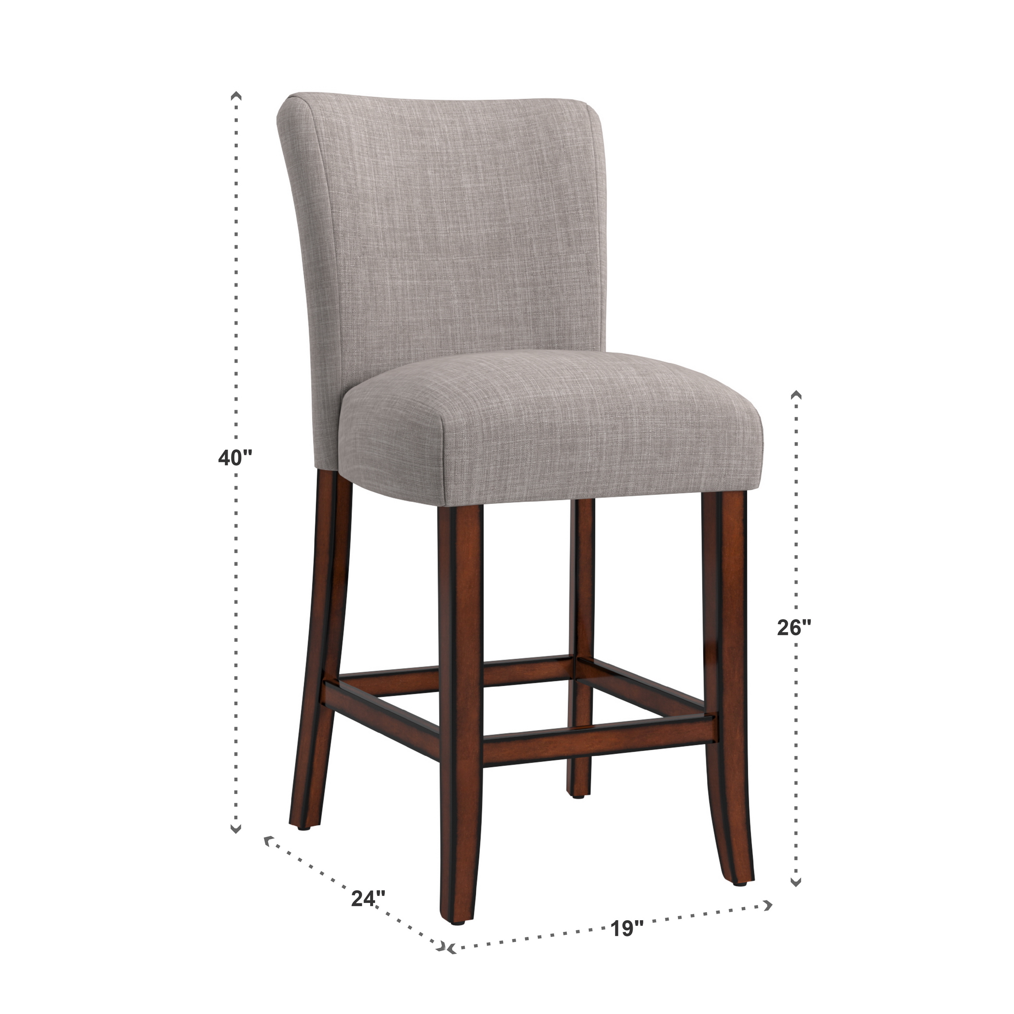 Chelsea Lane Counter Height Linen Dining Chairs, Set of 2, Gray