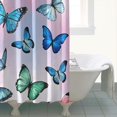 thumbnail image 4 of Colorful Butterfly Pastel Pattern Shower Curtain 72"x72" ,Bathroom Decorative Shower Curtains Set with 12 Hooks,Modern Waterproof Washable Shower Curtain, 4 of 6