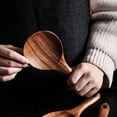 thumbnail image 6 of Travelwant Wooden Rice Paddle Wood Spoons Wooden Rice Paddle Versatile Serving Spoon Nonstick Heat Resistance Cooking Spoon Serving Spoon for Kitchen Cookware, 6 of 7