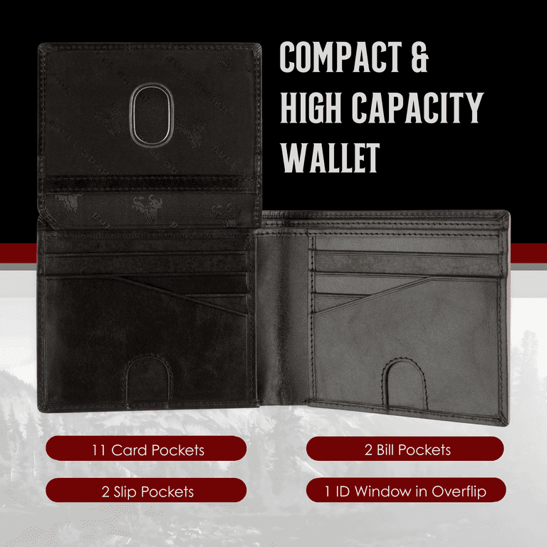 Bull Guard Mens RFID Blocking Bifold Wallet, Black photo 2