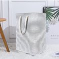 thumbnail image 2 of Panier à Linge Rayé Réutilisable en Toile Grande Capacité Sac de Rangement pour Vêtements Bac de Lavage Portable avec Poignée Type 4, 2 of 7