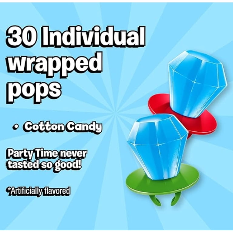 Ring Pop Individually Wrapped Cotton Candy Flavored Lollipop 30