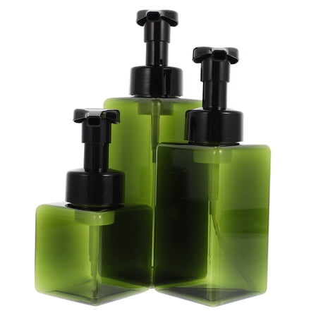 FENGGUIQU 3Pcs Empty Foaming Pump Bottles Green for Refillable Use in Shower