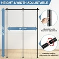 thumbnail image 3 of LCOKEIY Room Divider No Drilling Curtain Rods for Windows, 4-10ft(H) 28-144inch(W) Adjustable, Heavy Duty Curtain Rods Tension Rod Space Separator Ceiling Mounted, Black, 3 of 6