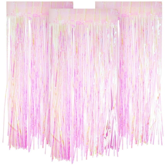 3 Pcs Color Curtain Chirstmas Decor Fringe Curtains Backdrop Door Sheer Tassel Plastic