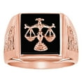 thumbnail image 1 of Luxurman Mens Natural Black Onyx 14K Libra Scales Ring For Him (Rose Gold Size 7.5), 1 of 1