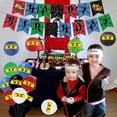 thumbnail image 2 of Ninja Birthday Party Supplies Decorations - Ninja Happy Birthday Banner 24 Cupcake Toppers Ninja Balloons Stickers for Boys Ninja Warrior Themed Birthday, 2 of 6
