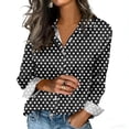 thumbnail image 2 of Veste en Jean Imprimée pour Femmes, Cardigan Décontracté à Manches Longues et Coupe Ample avec Boutons devant et Col à Revers, 2 of 5