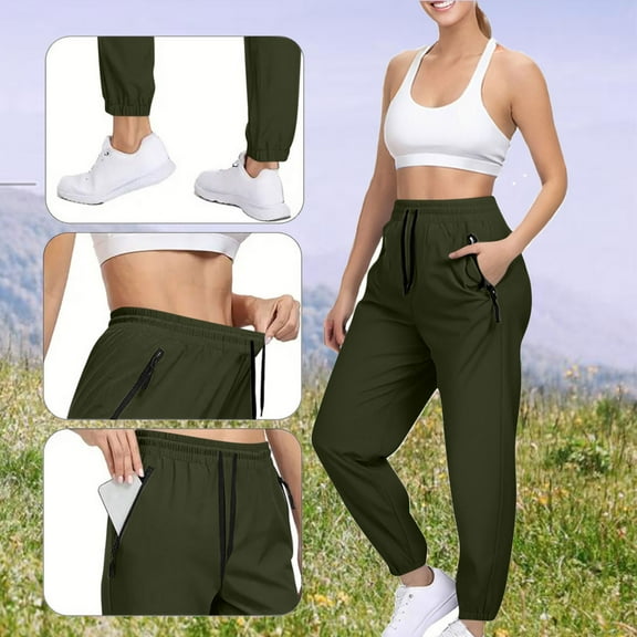 lulshou Women's Pants Women's Lightweight Breathable Sports Joggers with Drawstring Waist Solid Color Pants for Outdoor Work Pants