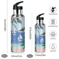 thumbnail image 2 of Yayeee 20oz Insulated Water Bottle Double Wall Stainless Steel with Flip Straw Lid, Pink Seaside, 2 of 7