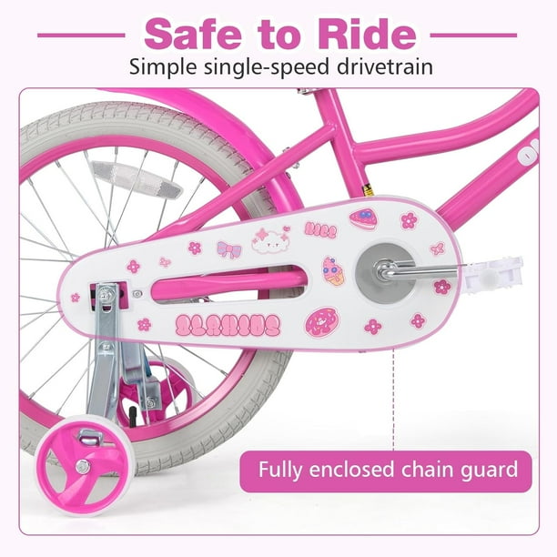 OLAKIDS 16 Inch Toddlers Bike with Training Wheels Doll Seat