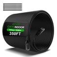 thumbnail image 1 of 350 Feet Cat6 Ethernet Cable, Cat 6 Patch Cable, Cat6 Internet Cable, POE, UTP Network Cable, Indoor and Outdoor, 24AWG CCA, Compatible for PC, TV, Router, Switch, Server, with 25 Cable Ties - Black, 1 of 5