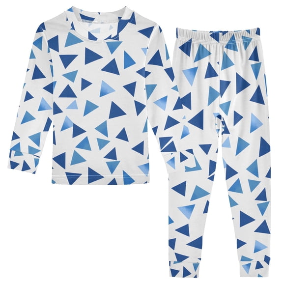 joogoo Geometrical Kids 2 Piece Long Sleeve Tee and Pants Pajama Set 5Y