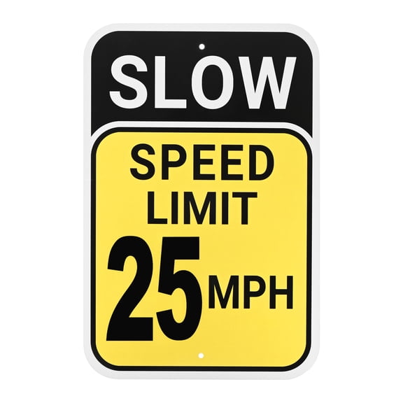 Uxcell Speed Limit 25 MPH Sign 12" x 8" Aluminum Weather Resistant Traffic Sign