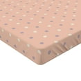 thumbnail image 2 of Ambesonne Pink Fitted Sheet, Retro Vintage Lilac Dots, Twin Size, Salmon Lilac and White, 2 of 3