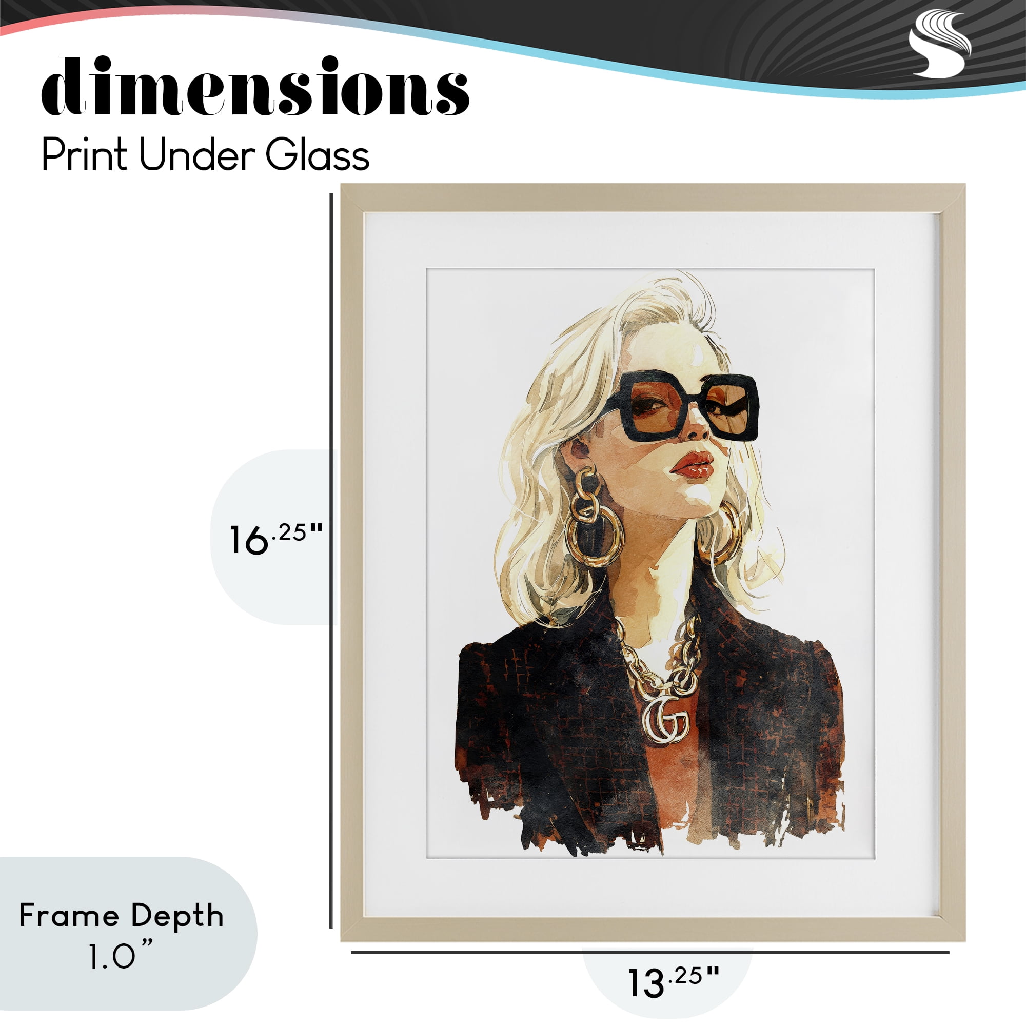 Stupell Industries Luxurious Gilded Gaze Birch Framed Print Under Glass, design by Svetlana Aleynikova