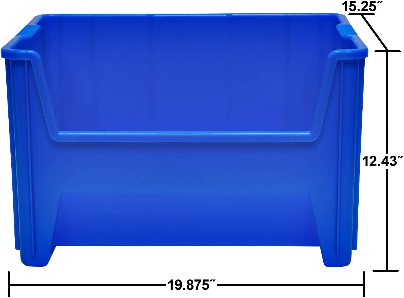 Akro Mils Heavy Duty Stackable Storage Bin Medium Size 12 x 18 410 x 20  Blue - Office Depot