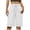 White, variant on Lmueinov Women's Bermuda Shorts, High Waisted Pleated Dress Shorts with Drawstring, Casual Knee Length Summer Work Business Pants