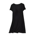 thumbnail image 3 of JURANMO Womens Pajama Dresses with Built In Bras Round Neck Short Sleeve Tshirt Dress Modal Soft Comfy Nightdress Loungewear Black M Lightening Deals, 3 of 9