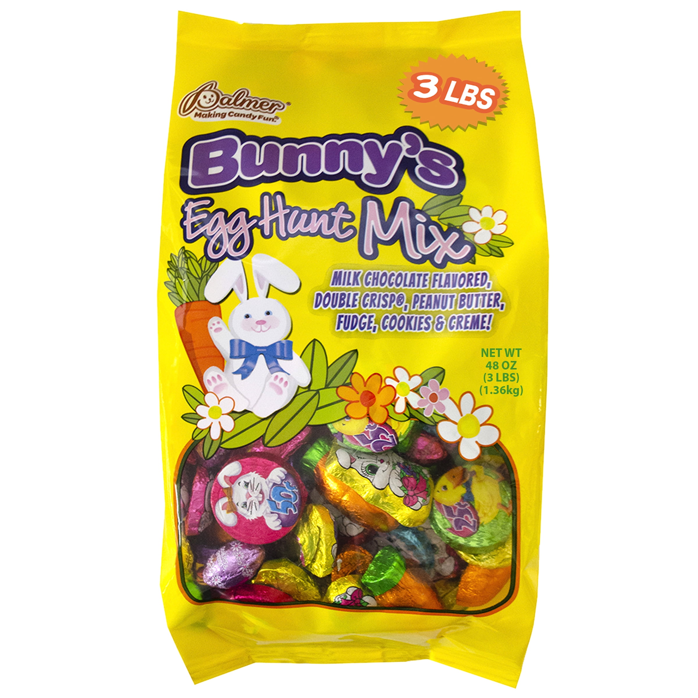 RM Palmer Bunny's Egg Hunt Easter Chocolate Variety Mix Gusset Bag, 48 oz