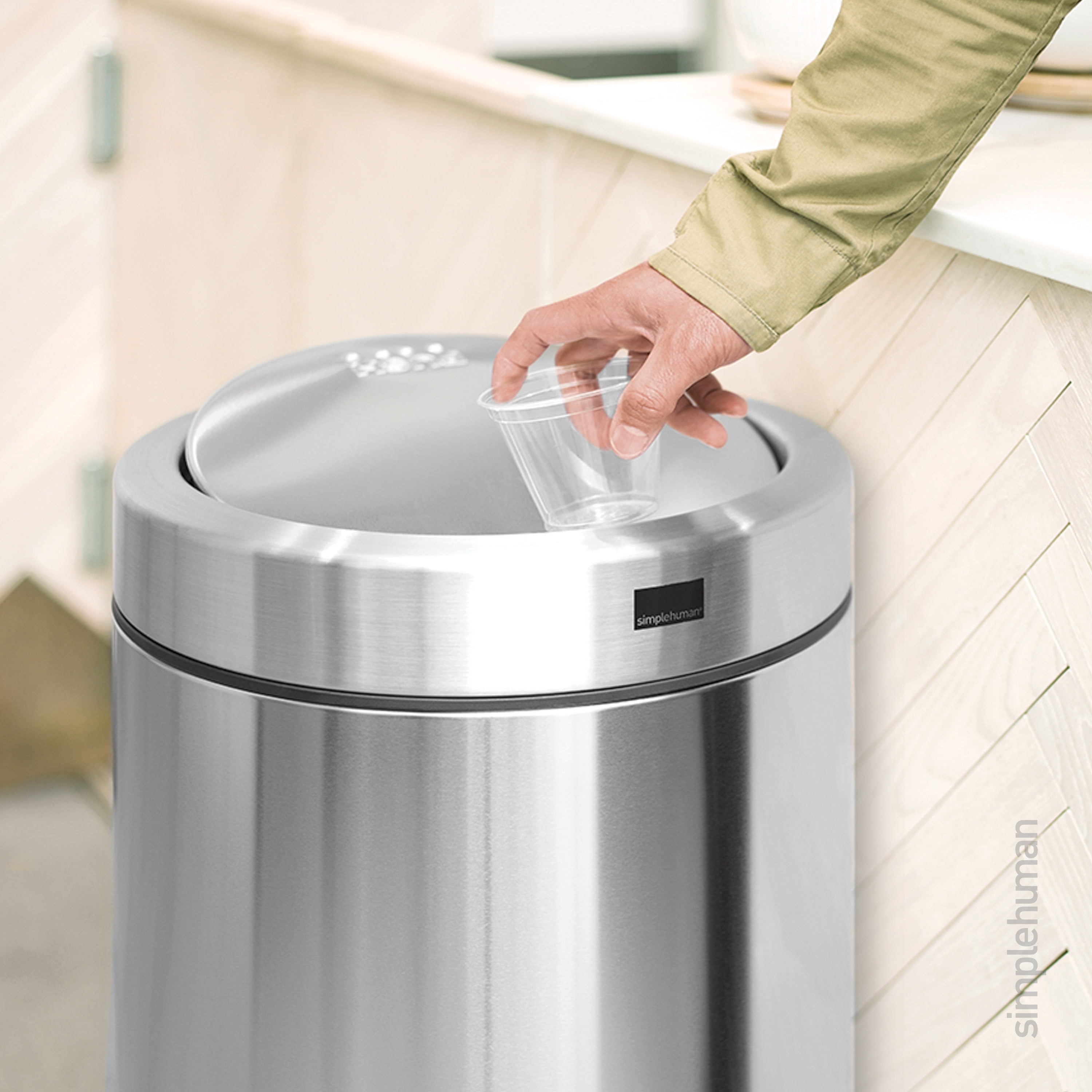 simplehuman® Step-On Stainless Steel Trash Can - Jumbo, 14 Gallon