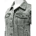 thumbnail image 4 of FashionMille Women Slim Fit Color Acid Washed Denim Jean Jacket, 4 of 5